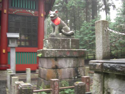 三峯神社の白い狼の画像